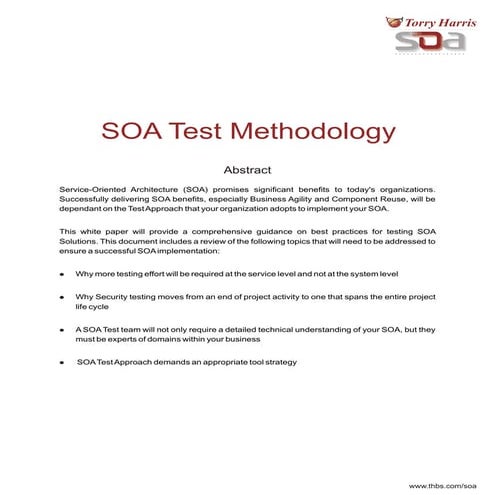 Soa Test Methodology