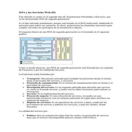 Soa y los servicios web de segunda generacion