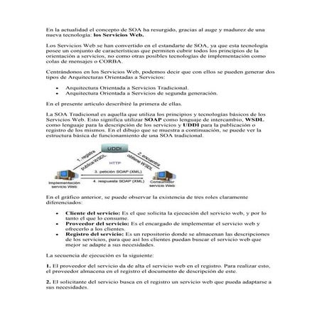 Soa y los sevicios web tradicionales