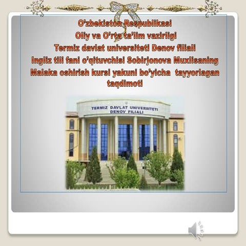 SOBIRJONOVA MUXLISA TAQDIMOT.pptx