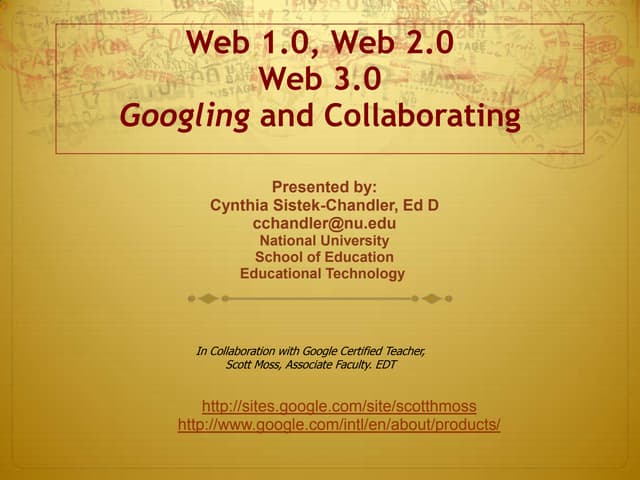 Web 1.0, 2.0 & 3.0