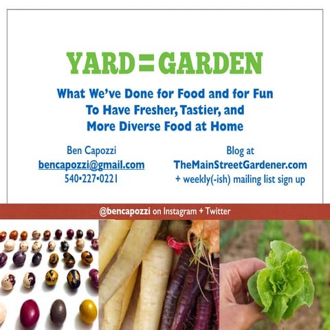 “Edible Landscaping—Yard=Garden” Halifax County-South Boston Public Library P...