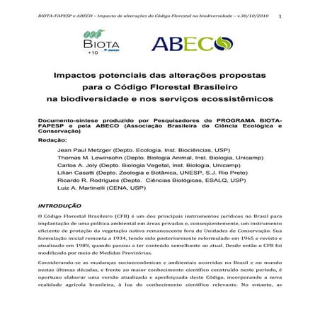 Sobre as mudança no código florestal brasileiro   abeco