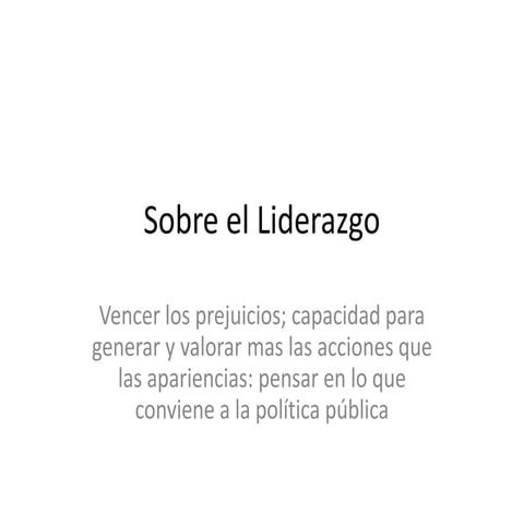 Sobre el liderazgo