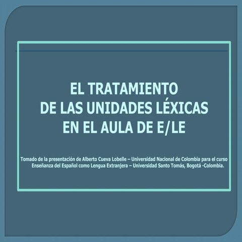 Sobre la enseñanza del léxico en E/LE