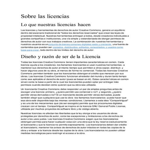 Sobre las licencias