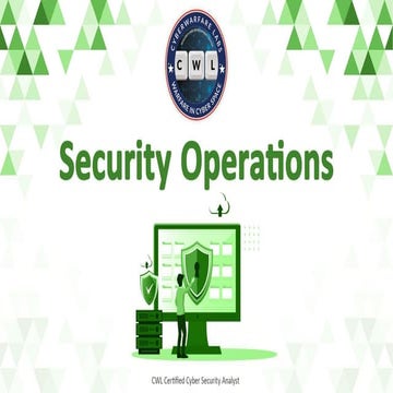 Security Operation Center  : Le Centre des Opérations de Sécurité est une div...