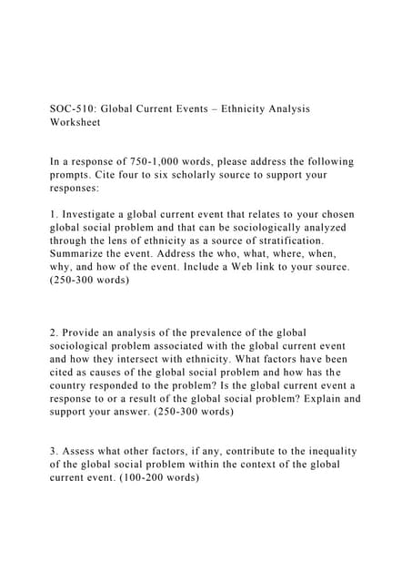 SOC-510 Global Current Events – Ethnicity Analysis Worksheet.docx