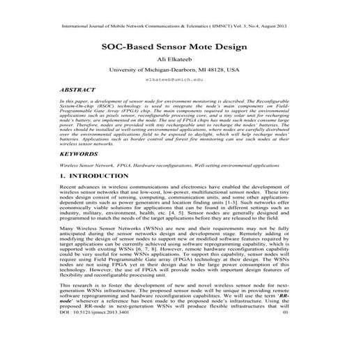 SOC-Based Sensor Mote Design