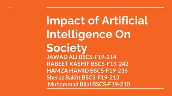 presentation about AI and its impact on our life | PPT