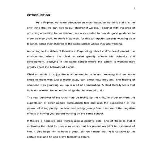 attitudes of a student as affected by the guidance provided by the parents wh...