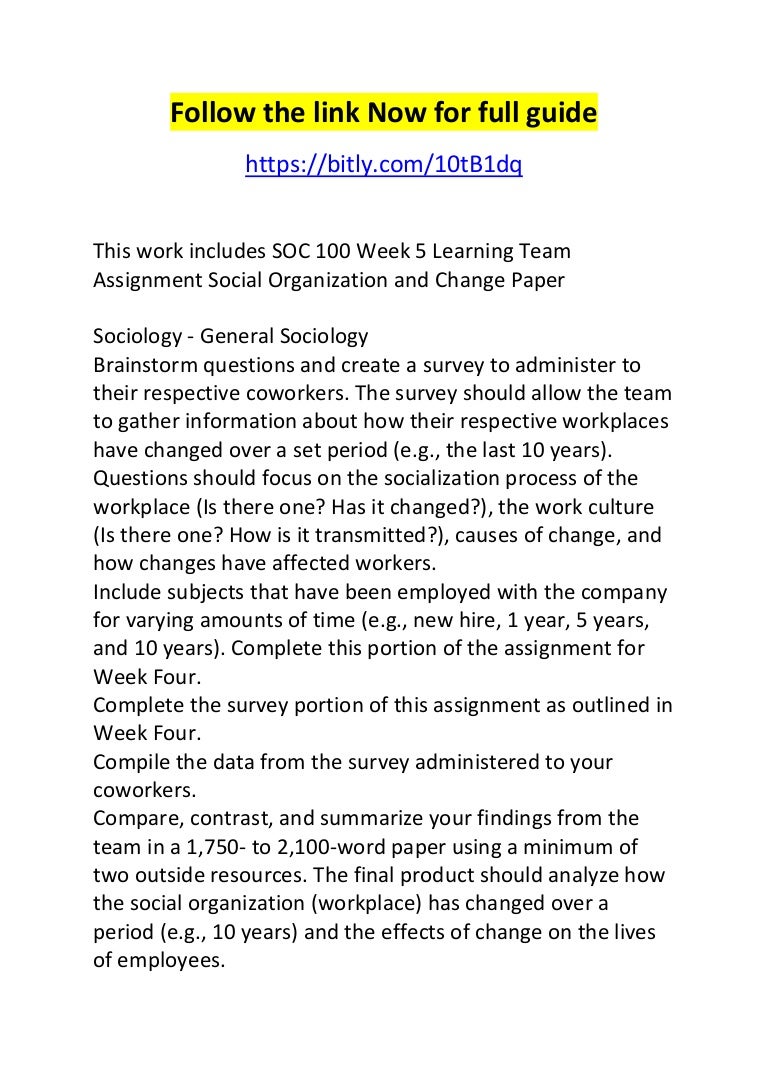 Assignment: changing perspective paper