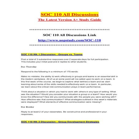 Soc 110 soc110 | PDF