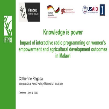 Designing for empowerment impact - The Agriculture, Nutrition, and ...