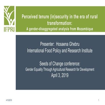 Land tenure and perceived tenure security in the era of social and ...