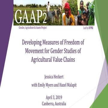 Developing measures of freedom of movement for gender studies of agricultural...