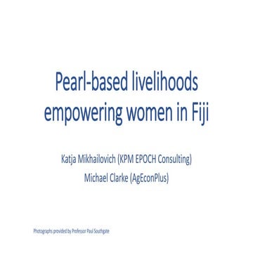 Pearl-based livelihoods empowering women in Fiji