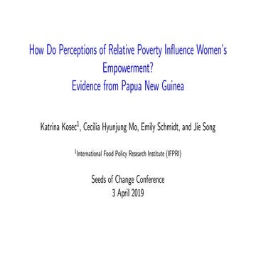 How do perceptions of relative poverty influence women's empowerment? Evidenc...