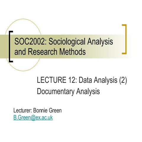 SOC2002 Lecture 12