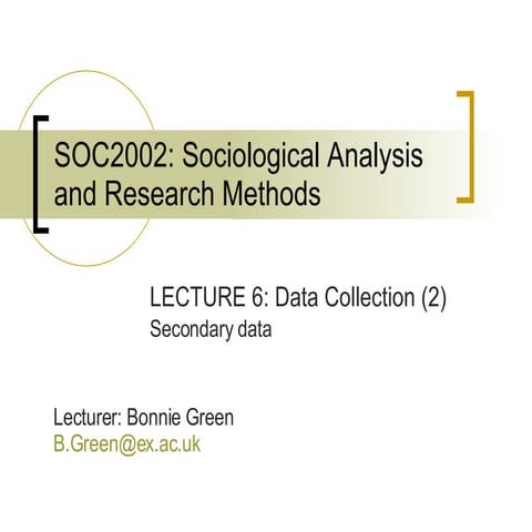 SOC2002 Lecture 6