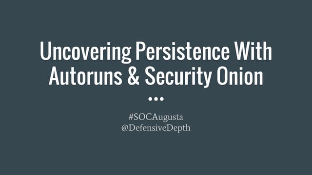 Security Onion Conference - 2016