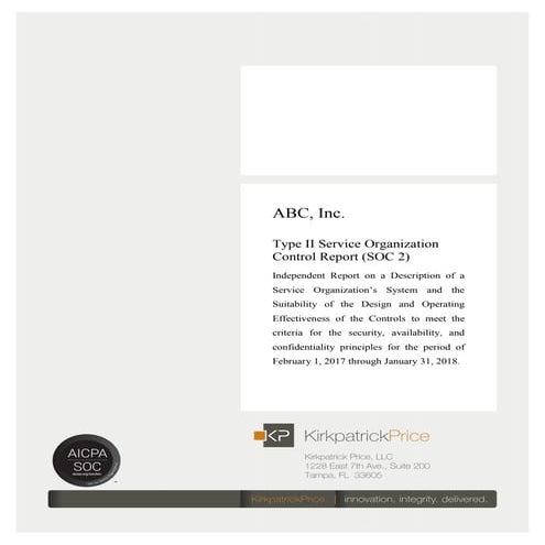 Sample SOC2 report of a security audit firm