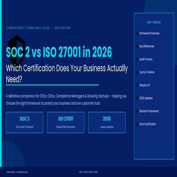 SOC 2 vs ISO 27001 in 2026: Which Certification Does Your Business ...