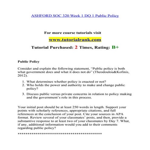 SOC 320 Inspiring Innovation / tutorialrank.com