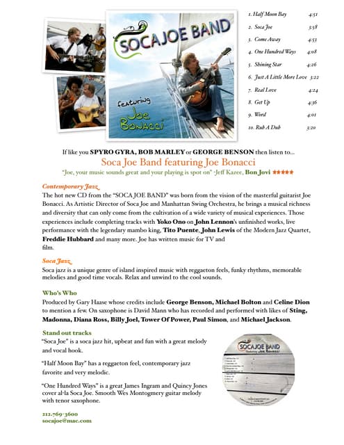 Joe Bonacci, Musician at Manhattan