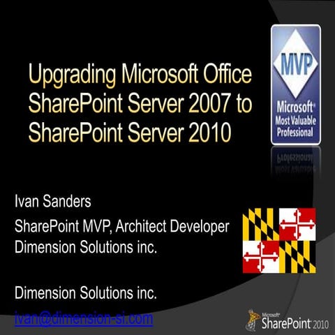 SoCalCodeCamp Upgrade Microsoft Office SharePoint Server 2007 to SharePoint S...