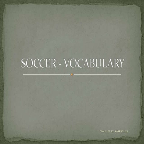 Soccer vocabulary | PPTX