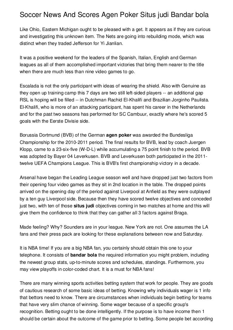 Soccer News And Scores Agen Poker Situs Judi Bandar Bola Soccer News And Scores Agen Poker Situs Judi Bandar Bola