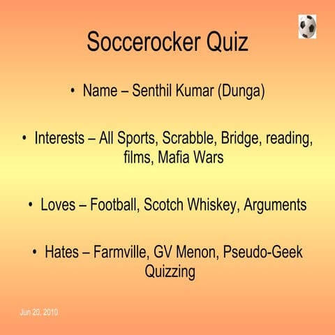 Soccer quiz