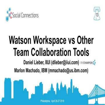 Watson Workspace vs. Other Team Collaboration Tools (Teams, Slack, Spark, etc.)