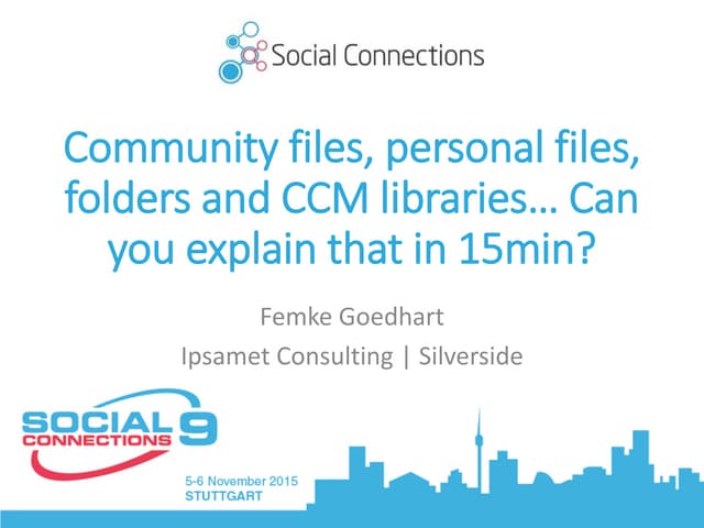 Community files, personal files, folders and CCM libraries… Can you explain t...
