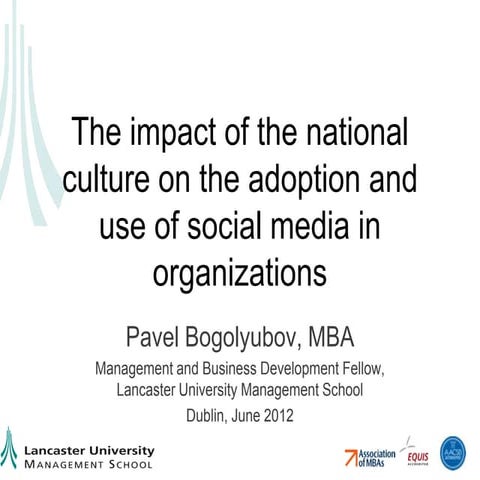 Soccnx III - The impact of the national culture on the adoption and use of so...