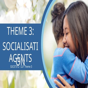 SOCE 7312 LU1_Theme 3_4 Socialisation Agents_Milestone