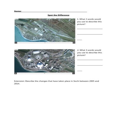 Sochi olympics worksheet