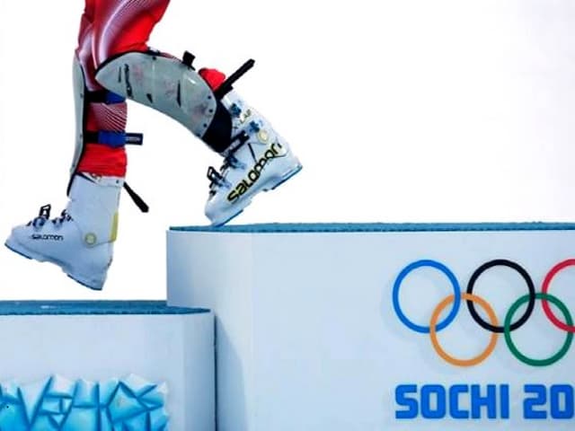 Thomas Lambert of Switzerland skis