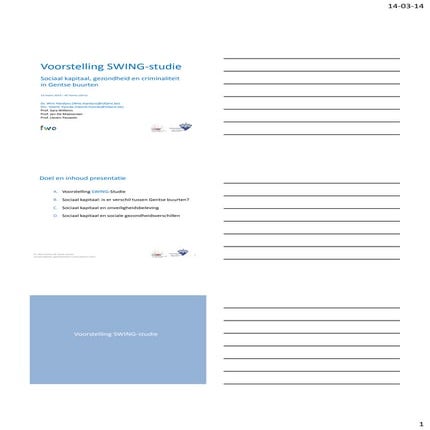 Sociaal kapitaal, gezondheid en criminaliteit in gentse buurten huisartsengeneeskunde en criminologie