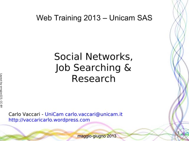Social networks , Job Searching and Research - 1