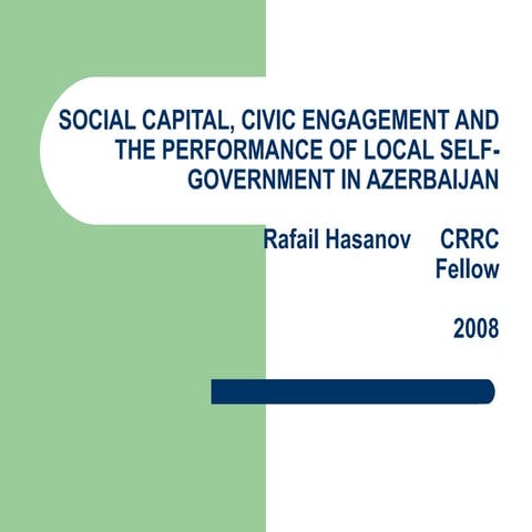 Social Capital, Civic Engagement And The Performance | PPT