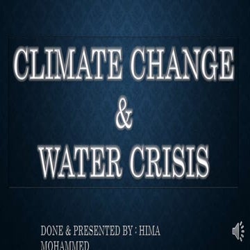 Social   climate change &amp; water crisis