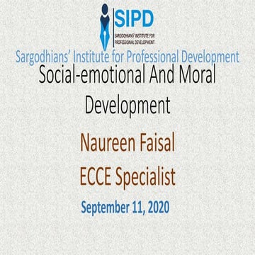 Social emotional and moral development
