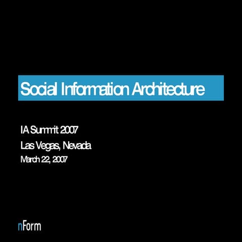 Social Information Architecture Workshop