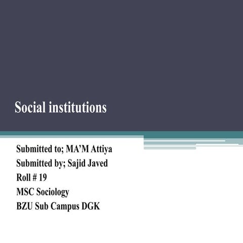 Social institutions | PPTX
