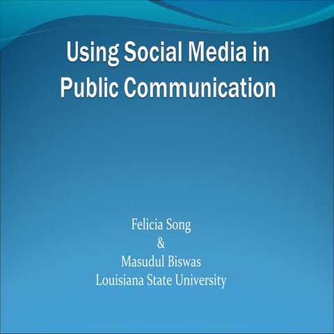 Using Social Media in Public Communication