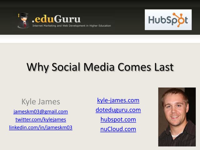 Social Media Comes Last #edSocialMedia