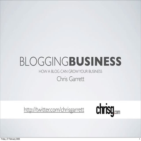 Social Media Congres - "Blogging Business"