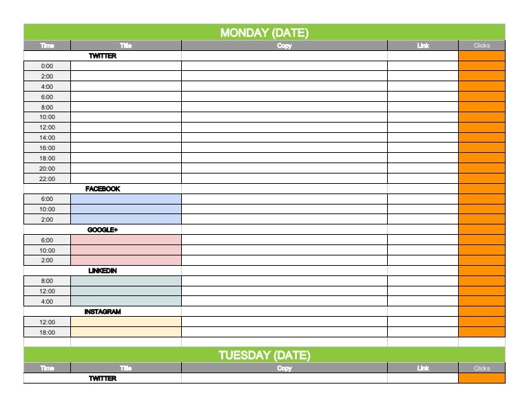 social media content calendar template via hootsuite social media editorial calendar templates
